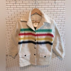 Hudson’s Bay 100% Wool Striped Coat Women’s S/M